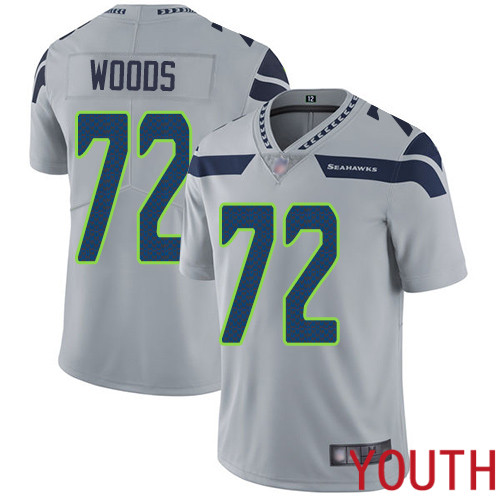 Seattle Seahawks Limited Grey Youth Al Woods Alternate Jersey NFL Football #72 Vapor Untouchable->women nfl jersey->Women Jersey